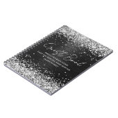 Silver Glitter Black Afstuderen Guest met geborste Notitieboek (Linkerzijde)