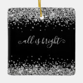Silver Glitter Black All is helder Name Year Keramisch Ornament (Voorkant)