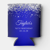 Silver Glitter Black Blue Ombre 50th Birthday Blikjeskoeler (Voorkant)