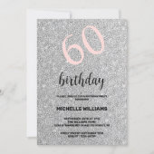 Silver Glitter Black Blush Kalligrafie Verjaardag Kaart (Voorkant)