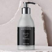 Silver Glitter & Black Cosmetics Flesetiket Rechthoekige Sticker