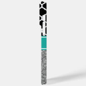 Silver Glitter Black en White Trellis Monogram Case-Mate iPhone Case (Achterkant / Links)