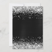Silver Glitter Black Folie Birthday Celebration Kaart (Achterkant)