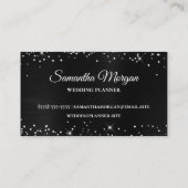 Silver Glitter Black Folie Fancy Monogrammen Visitekaartje (Achterkant)