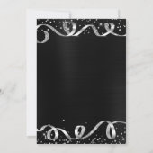Silver Glitter Black Folie Number 21 Birthday Kaart (Achterkant)