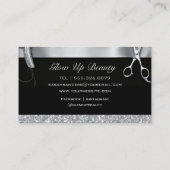 Silver Glitter & Black Glam Hair Stylist Visitekaartje (Achterkant)