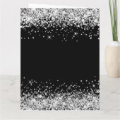 Silver Glitter Black Happy Jubileum Kaart (Achterkant)