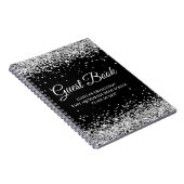 Silver Glitter Black High School Afstuderen Guest Notitieboek (Rechterzijde)