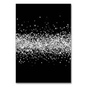 Silver Glitter Black Individuele Naam Plaats Kaart (Achterkant)
