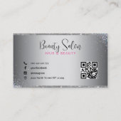 Silver Glitter Black Lijst Visitekaartje (Achterkant)