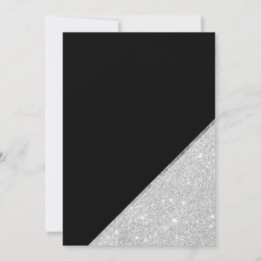 Silver glitter Black new plan uitgesteld Save The Date (Achterkant)