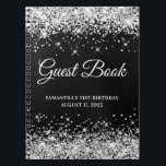 Silver Glitter Black Ombre 21st Birthday Guestbook Notitieboek<br><div class="desc">Creëer je eigen gastenboek voor haar 21ste verjaardagsfeest in dit lege notitieboek. Meisjes faux dun,  zilverachtig glitter op de boven- en onderrand,  over een faux zwart met een donkergrijze ombre. U kunt de doopvontstijl en grootte aanpassen zoals nodig.</div>