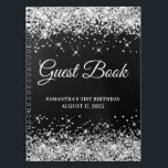 Silver Glitter Black Ombre 21st Birthday Guestbook Notitieboek<br><div class="desc">Creëer je eigen gastenboek voor haar 21ste verjaardagsfeest in dit lege notitieboek. Meisjes faux dun,  zilverachtig glitter op de boven- en onderrand,  over een faux zwart met een donkergrijze ombre. U kunt de doopvontstijl en grootte aanpassen zoals nodig.</div>
