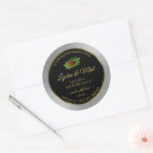 Silver Glitter Black Product Labels Ladybug Leaf (Envelop)
