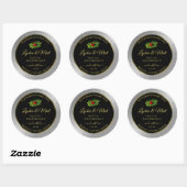 Silver Glitter Black Product Labels Ladybug Leaf (Vel)
