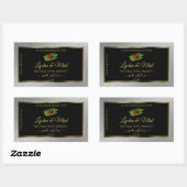 Silver Glitter Black Product Labels Ladybug Leaf (Vel)