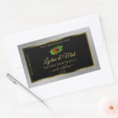 Silver Glitter Black Product Labels Ladybug Leaf (Envelop)