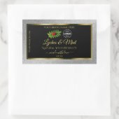 Silver Glitter Black Product Labels Ladybug Logo (Tas)