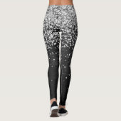 Silver Glitter Black Sparkle Leggings (Achterkant)
