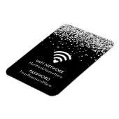 Silver Glitter Black WiFi-netwerk en wachtwoord Magneet (Linkerzijde)