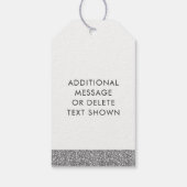 Silver Glitter Blauwgroen Blue Hartelijk dank voor Cadeaulabel (Achterkant)