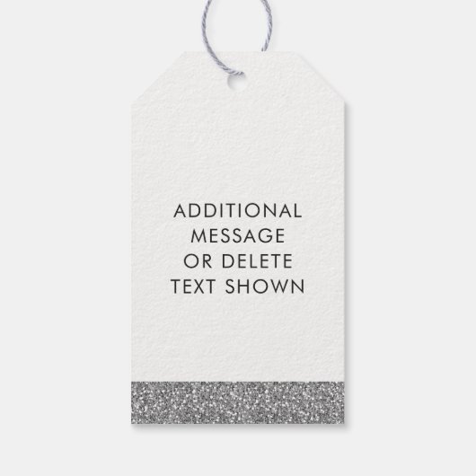 Silver Glitter Blauwgroen Blue Hartelijk dank voor Cadeaulabel (Achterkant)