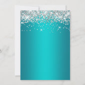 Silver Glitter Blauwgroen Blue Turquoise Gradient Kaart (Achterkant)