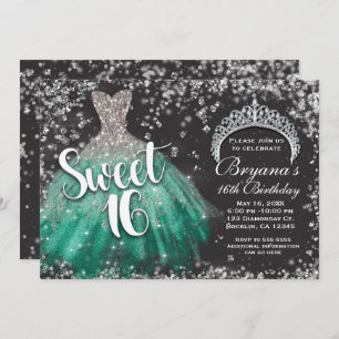 Silver Glitter Blauwgroen Dress Tiara Dark Sweet 1 Kaart