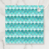 Silver Glitter Blauwgroen & Paarse Zeemeermin Onde Bedankjes Labels (Achterkant)