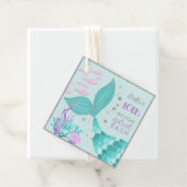 Silver Glitter Blauwgroen & Paarse Zeemeermin Onde Bedankjes Labels (In situ)