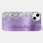 Silver Glitter Bleek Lavender Glam Girly Signature Case-Mate iPhone Case (Achterkant (horizontaal))