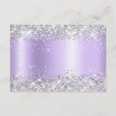 Silver Glitter Bleek Lavender Ombre Wedding Detail Informatiekaartje (Achterkant)