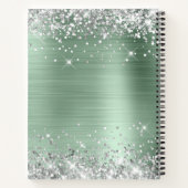 Silver Glitter Bleek Mint Folie 40th Birthday Notitieboek (Achterkant)