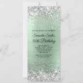 Silver Glitter Bleek Mint Folie 50th Birthday Kaart (Voorkant)