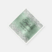 Silver Glitter Bleek Mint Folie 50th Birthday Servet (Hoek)