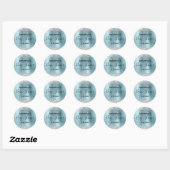 Silver Glitter Blue Folie Baby shower Ronde Sticker (Vel)