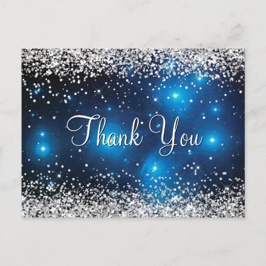 Silver Glitter Blue leiades Celestión Briefkaart (Voorkant)