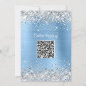 Silver Glitter Blue Online Registry Baby shower Kaart (Achterkant)