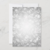 Silver Glitter Blue Ribbon-kerstavond Kaart (Achterkant)