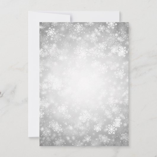 Silver Glitter Blue Ribbon-kerstavond Kaart (Achterkant)