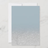 Silver glitter blue star baby shower van de Moon Kaart (Achterkant)