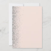 Silver Glitter Blush Pink First Heilige Communie Kaart (Achterkant)