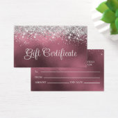 Silver Glitter Blush Roos Folie Cadeaubon Visitekaartje (Bureau)