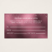 Silver Glitter Blush Roos Folie Cadeaubon Visitekaartje (Achterkant)