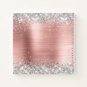 Silver Glitter Blush Roos Folie Monogram tekening Notitieboek (Achterkant)
