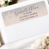 Silver glitter blush roze girbat mitzvah etiket