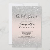 Silver glitter blush roze script vrijgezellenfeest kaart (Voorkant)