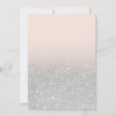 Silver glitter blush roze script vrijgezellenfeest kaart (Achterkant)