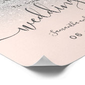 Silver glitter blush roze script welkom poster (Hoek)