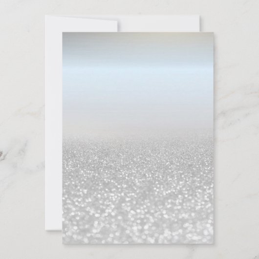 Silver Glitter Bokeh Baby shower Uitnodiging (Achterkant)